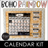 Calendar Display Editable | Boho Rainbow Calendar Kit
