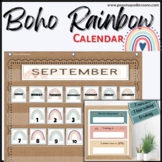 Boho Rainbow Calendar Pocket Chart Inserts Boho Calendar N