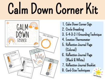 Boho Rainbow Calm Down Corner Poster Complete Kit | Easy Classroom Set-Up