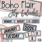 Boho Rainbow Calm and Neutral Flip Calendar | Editable Cla