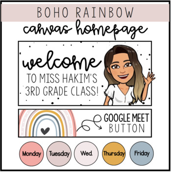 Preview of Boho Rainbow Canvas Homepage Buttons + Banner (With Tutorial Videos)