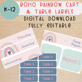 Boho Rainbow Cart Labels