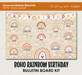 Boho Rainbow Classroom Birthday Bulletin Board