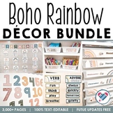 Boho Rainbow Classroom D��cor Bundle | Neutral Rainbow Deco