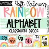 Boho Rainbow Classroom Decor ALPHABET Soft Calm and Happy