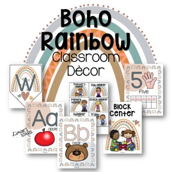 Preview of Boho Rainbow Classroom Decor {BACK TO SCHOOL}