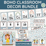 Boho Rainbow Classroom Decor BUNDLE | Calm Color Palette |