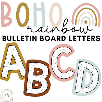 Geometric Boho Theme Bulletin Board Letters and Numbers