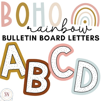 Bulletin Board Letters Boho Rainbow Classroom Deco