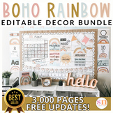 Boho Rainbow Classroom Decor Bundle | Muted Neutra Rainbow | Back to School SALE