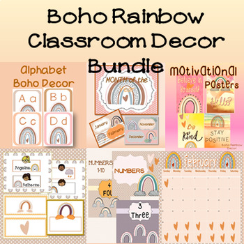 Download Boho Rainbow Classroom Decor Bundle by Ms Vigil HappyPlace ...