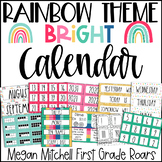 Boho Rainbow Classroom Decor Calendar Helper Bright