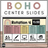 Boho Rainbow Classroom Decor | Center Rotation Slides | Li