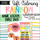 Boho Rainbow Classroom Decor NAME TAGS LOCKER TABLE Soft C