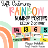 Boho Rainbow Classroom Decor NUMBER POSTERS Soft Calm and Happy