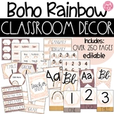 Boho Rainbow Classroom Decor Packet