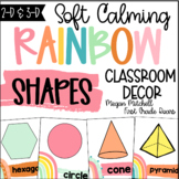 Boho Rainbow Classroom Decor SHAPES Soft Calm and Happy