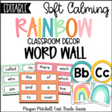 Boho Rainbow Classroom Decor WORD WALL Soft Calm and Happy