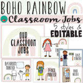 Boho Rainbow Classroom Jobs Natural Calming Colors Boho Cl