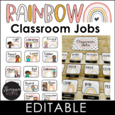 Classroom Jobs Display - Boho Rainbow - Preschool Classroom Jobs
