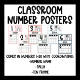 Boho Rainbow Classroom Number Posters