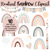 Boho Rainbow Clip Art Set - Neutral and Muted Tones | Comm