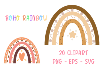 Download Boho Rainbow Clip Art By Pearlydaisy Teachers Pay Teachers