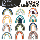 Boho Rainbow Clipart | Boho Rainbow PNG | Unique Boho Rainbow