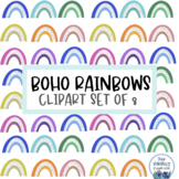 Boho Rainbow Clipart - Commercial or Personal Use