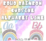 Boho Rainbow Cursive Alphabet Line