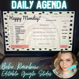 Boho Rainbow Daily Agenda Google Slides