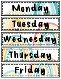 Boho Rainbow Days of the Week Classroom decor calendar lab