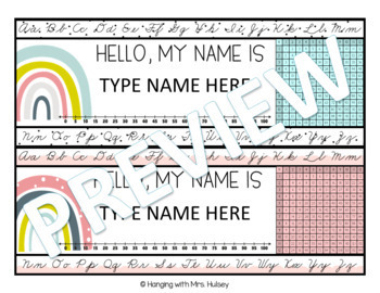 Name Badge - Boho Rainbows Hello My Name is