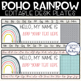 Boho Rainbow Desk Name Tags - Student Name Tags
