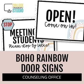 Preview of Boho Rainbow Door Signs