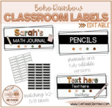 Boho Rainbow- EDITABLE Classroom Labels