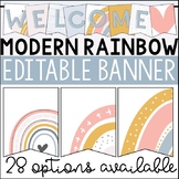 Boho Rainbow Editable Banner | Welcome Banner
