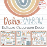 Boho Rainbow - Editable Classroom Decor