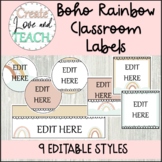 Boho Rainbow Editable Labels
