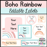Boho Rainbow Editable Labels | Boho Editable Labels