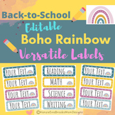 Boho Rainbow Editable Labels (for Schedule Cards, Centers,