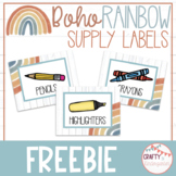 Boho Rainbow - Editable Supply Labels FREEBIE!