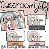Boho Rainbow Flair Classroom Jobs | Editable Classroom Decor