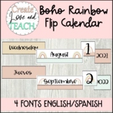 Boho Rainbow Flip Calendar English/Spanish