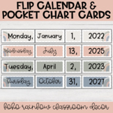Boho Rainbow Flip Calendar | Boho Rainbow Classroom Decor