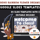 Boho Rainbow Flower Dreams Google Slides Templates-EDITABLE