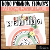 Boho Rainbow Flowers Welcome Spring Poster Freebie