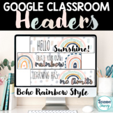 Boho Rainbow Google Classroom Header | Boho Rainbow Google
