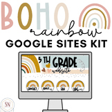 Boho Rainbow Google Sites Headers & Buttons