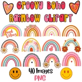 Boho Rainbow| Groovy Edition | Groovy Clipart | Retro Clipart